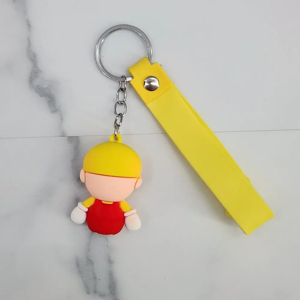 *NEW* Mario Super Mario 3D Figure Keychain & Strap Bag Charm PVC/Silicone Yellow